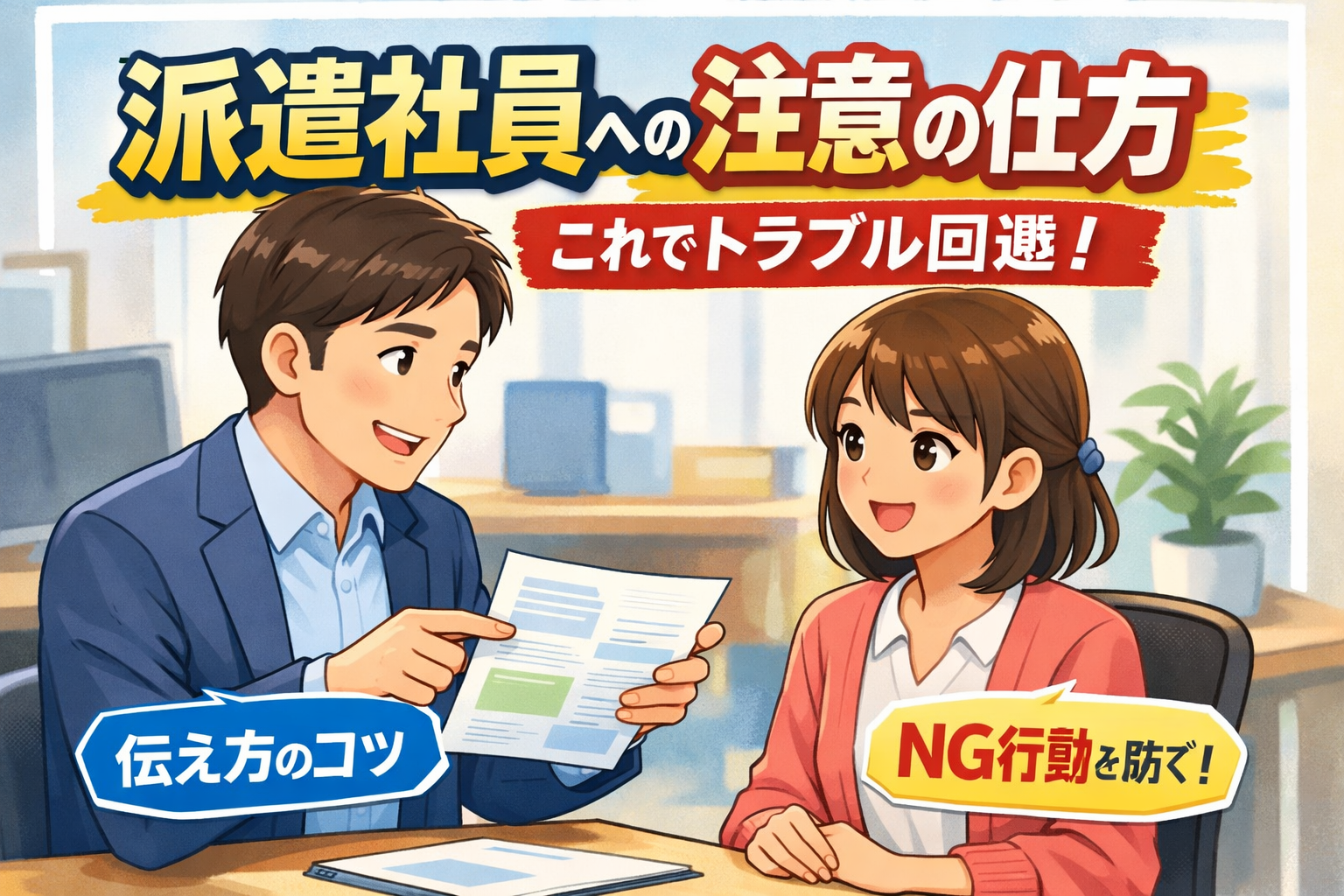 【完全解説版】派遣社員の注意の仕方が丸わかり！失敗しない具体的対処法と事例集