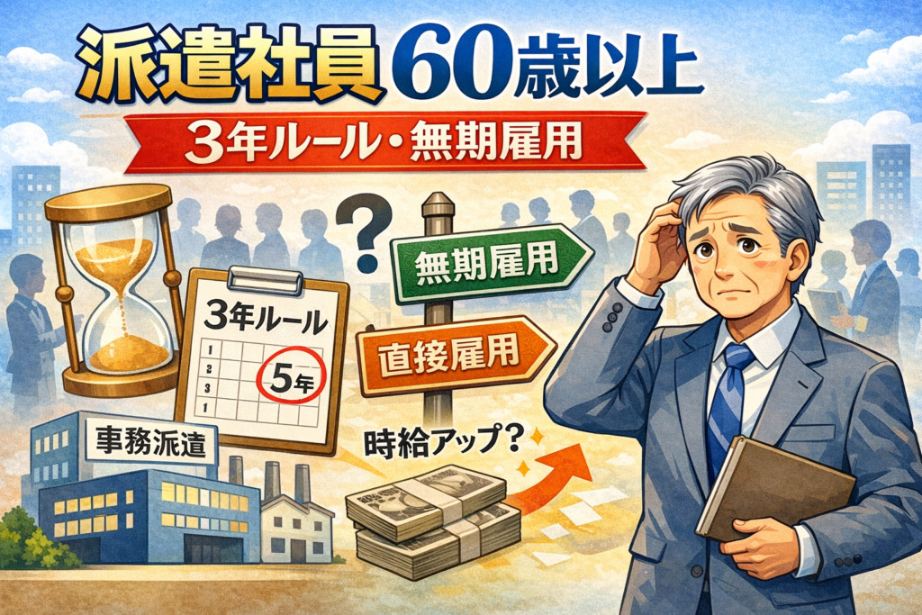 【働き方完全ガイド】派遣社員60歳以上は何歳まで働ける？3年ルールと無期雇用の全知識