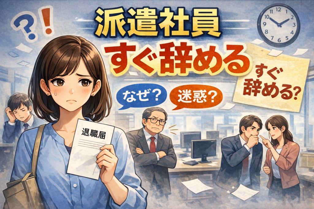 【完全版】派遣社員をすぐ辞めると次に響く？現役体験者の実例まとめ