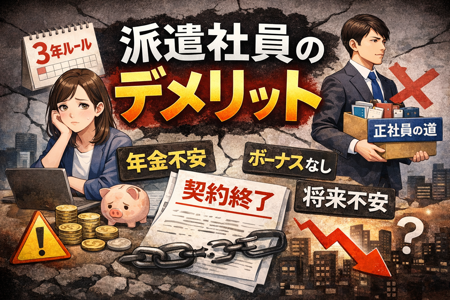 【徹底解説版】派遣社員のデメリットとメリットを本音で比較検証