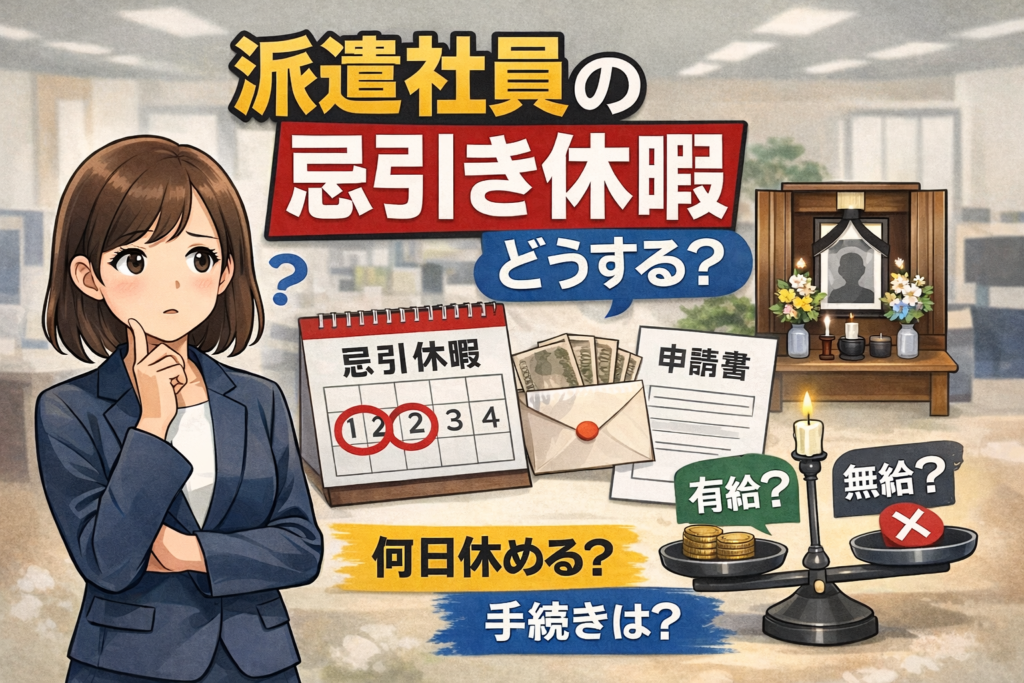 【損しないために】派遣社員の忌引き休暇は何日？給料や申請手順を徹底解説