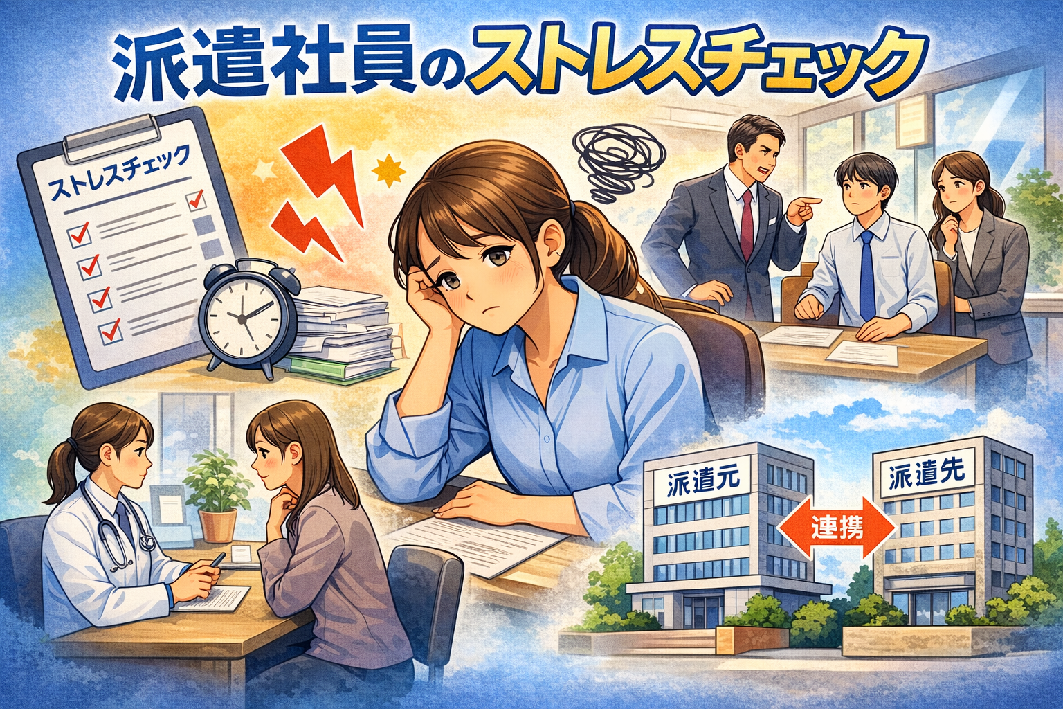 派遣社員のストレスチェック！派遣先との役割と連携ポイントまとめ！