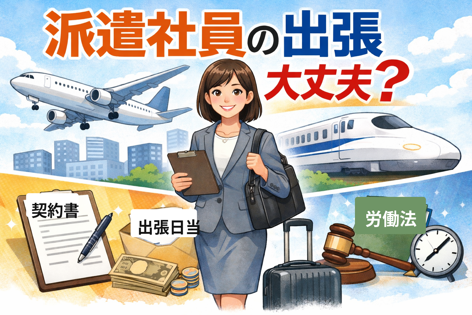 【完全解説】派遣社員の出張は違法?契約書・旅費・日当の仕組みを徹底解説