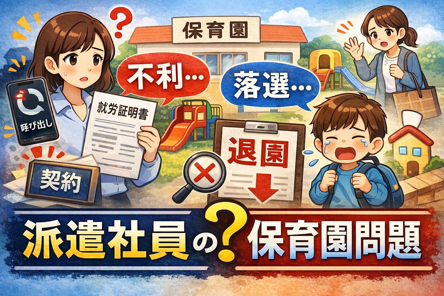 【完全版】派遣社員の保育園の審査は厳しい？落ちる理由と対策を解説