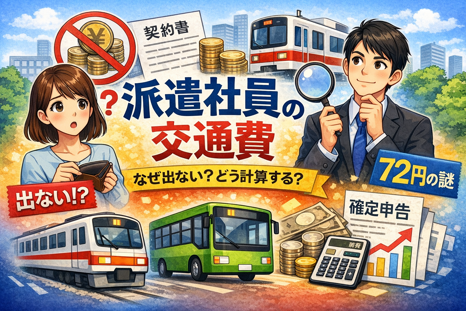 派遣社員の交通費は誰が払う？出ない理由と平均額や72円の意味を解説